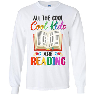 All The Cool Kids Are Reading Book Lover Gifts Youth-Youth Shirt-Youth Long Sleeve T-Shirt-White
