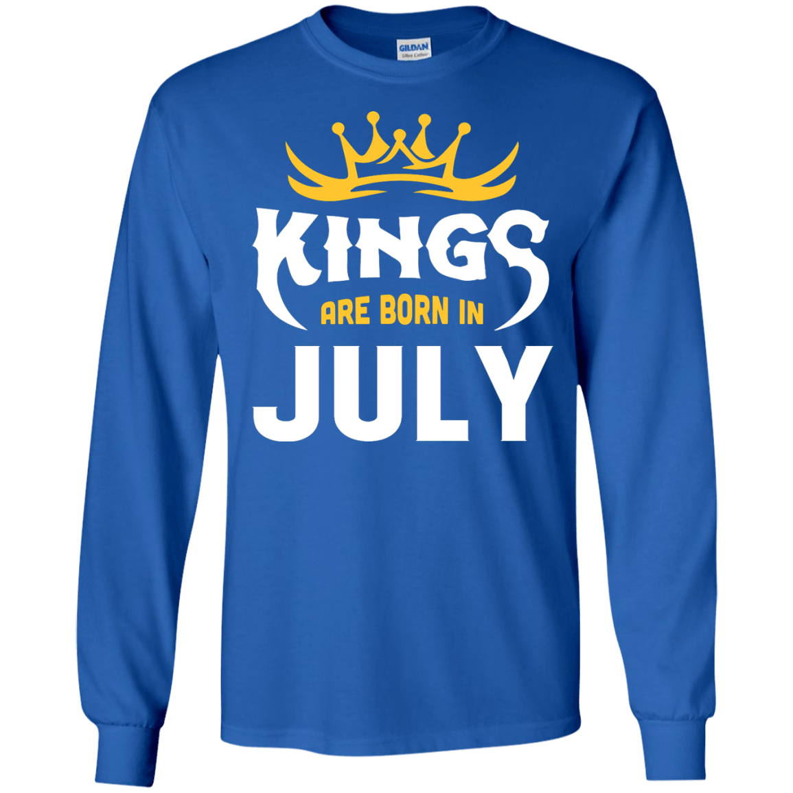 Kings Are Born In July-T-Shirt & Hoodie-Long Sleeve T-Shirt-Royal