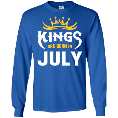 Kings Are Born In July-T-Shirt & Hoodie-Long Sleeve T-Shirt-Royal
