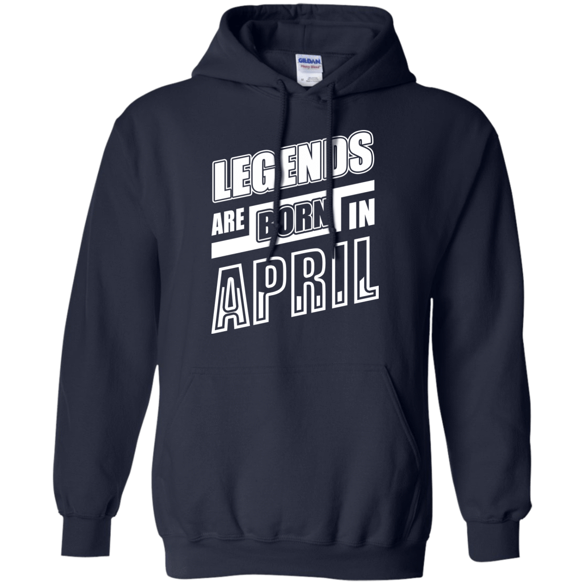 Legends are born in APRIL-T-Shirt & Hoodie-Pullover Hoodie-Navy