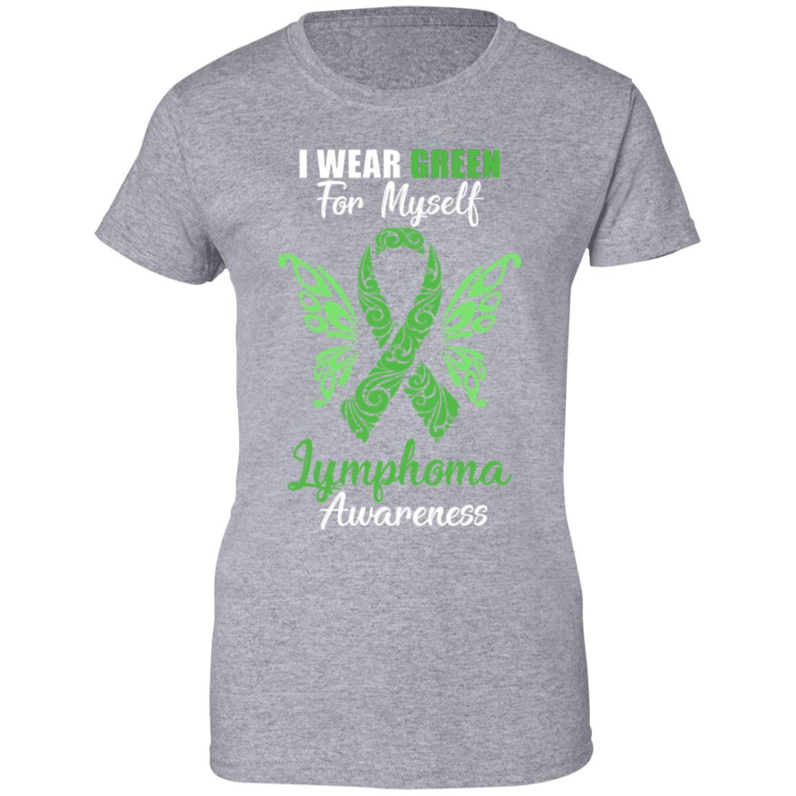 I Wear Green For Myself Lymphoma Awareness Gift-T-Shirt & Hoodie-Women's T-Shirt-Sport Grey