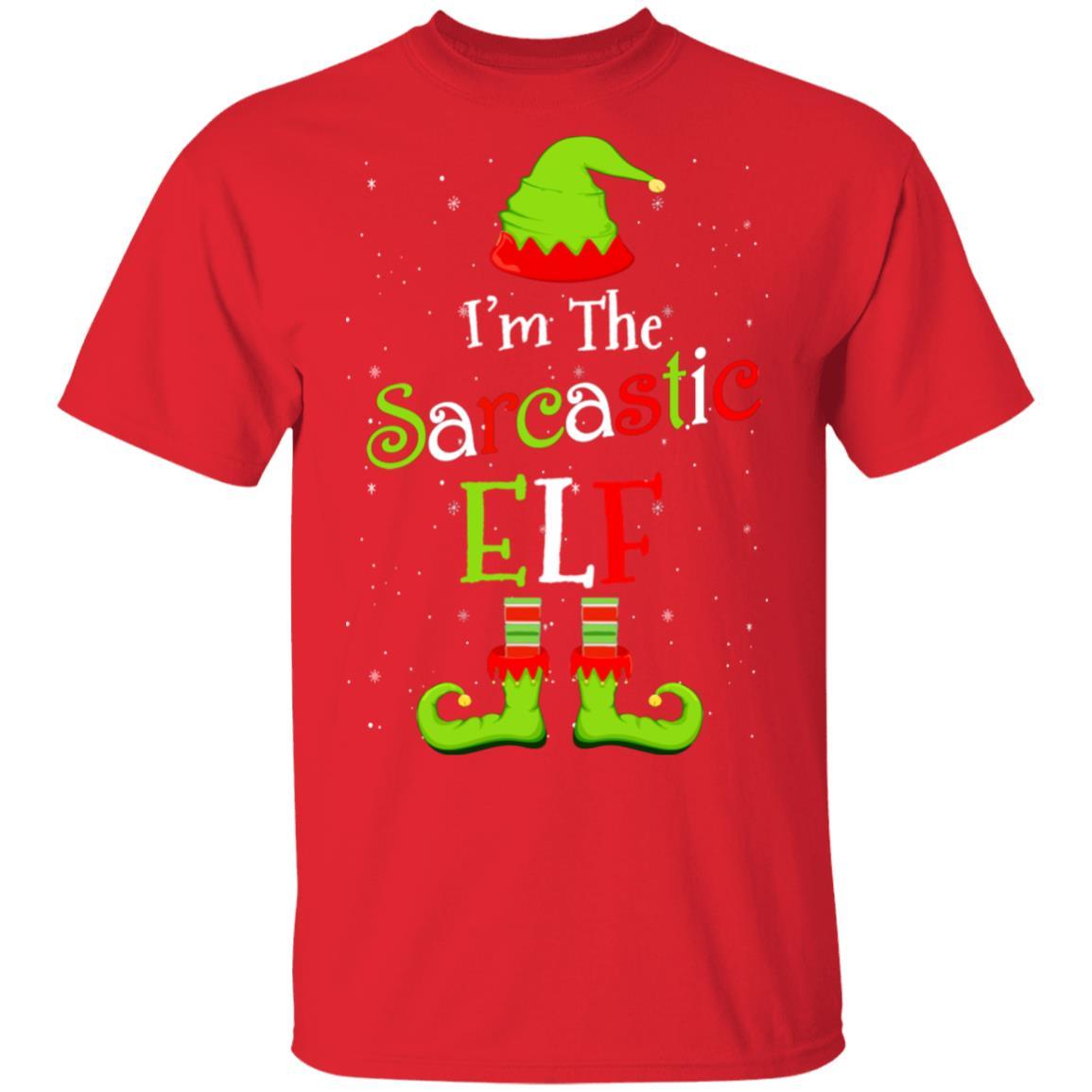 I'm The Sarcastic Elf Family Matching Funny Christmas Group Gift-T-Shirt & Sweatshirt-Classic T-Shirt-Red