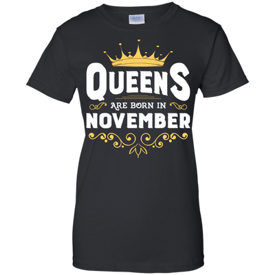 Queens Are Born In November-T-Shirt & Hoodie-Women's T-Shirt-Black
