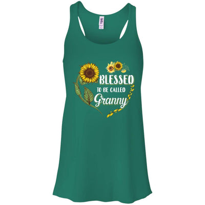 Blessed To Be Called Granny Sunflower Mothers Day Gift-T-Shirt & Tank Top-Women's Flowy Racerback Tank-Kelly Green
