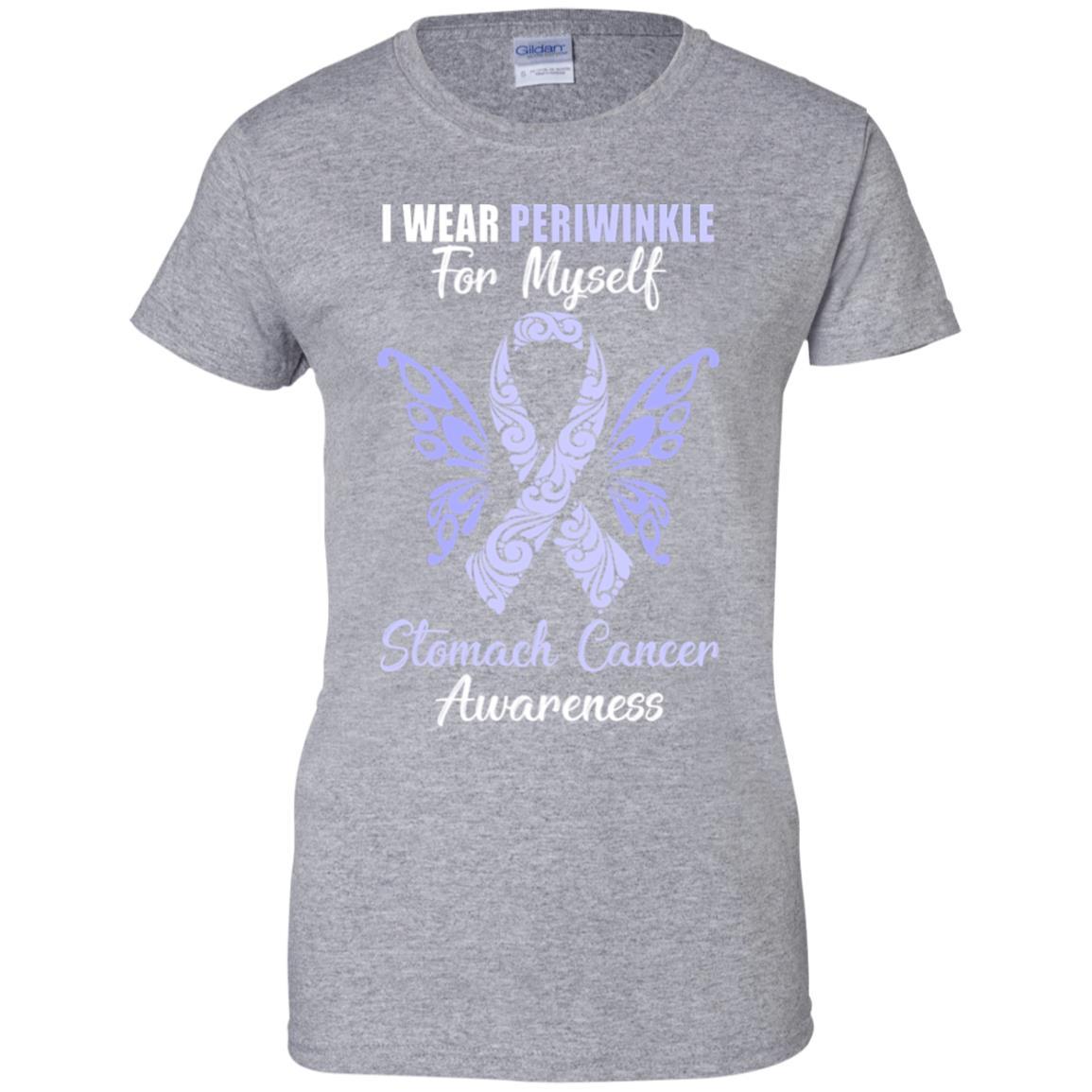 I Wear Periwinkle For Myself Stomach Cancer Awareness Gift-T-Shirt & Hoodie-Women's T-Shirt-Sport Grey