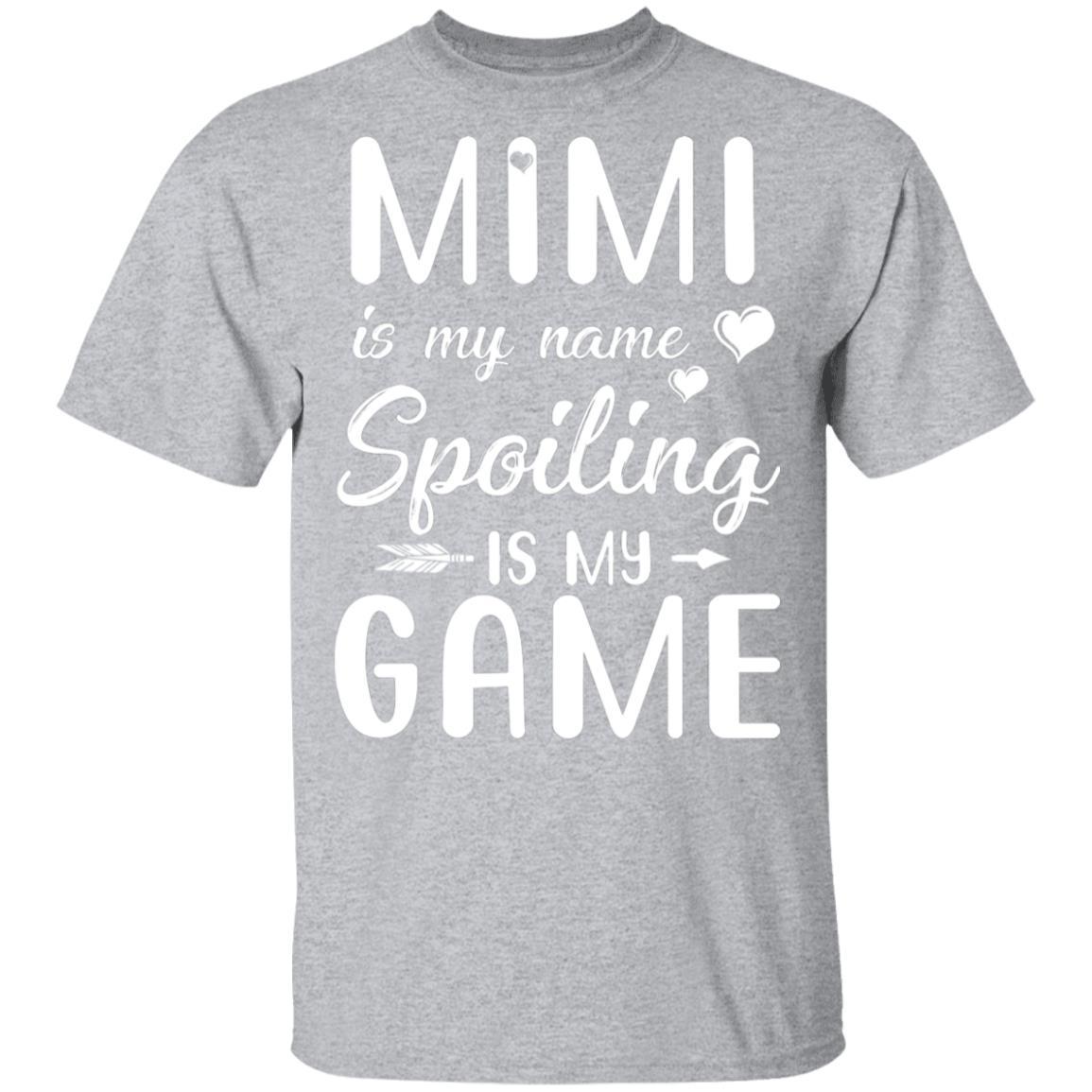 Mimi Is My Name Spoiling Is My Game Funny Mothers Day-T-Shirt & Tank Top-Classic T-Shirt-Sport Grey