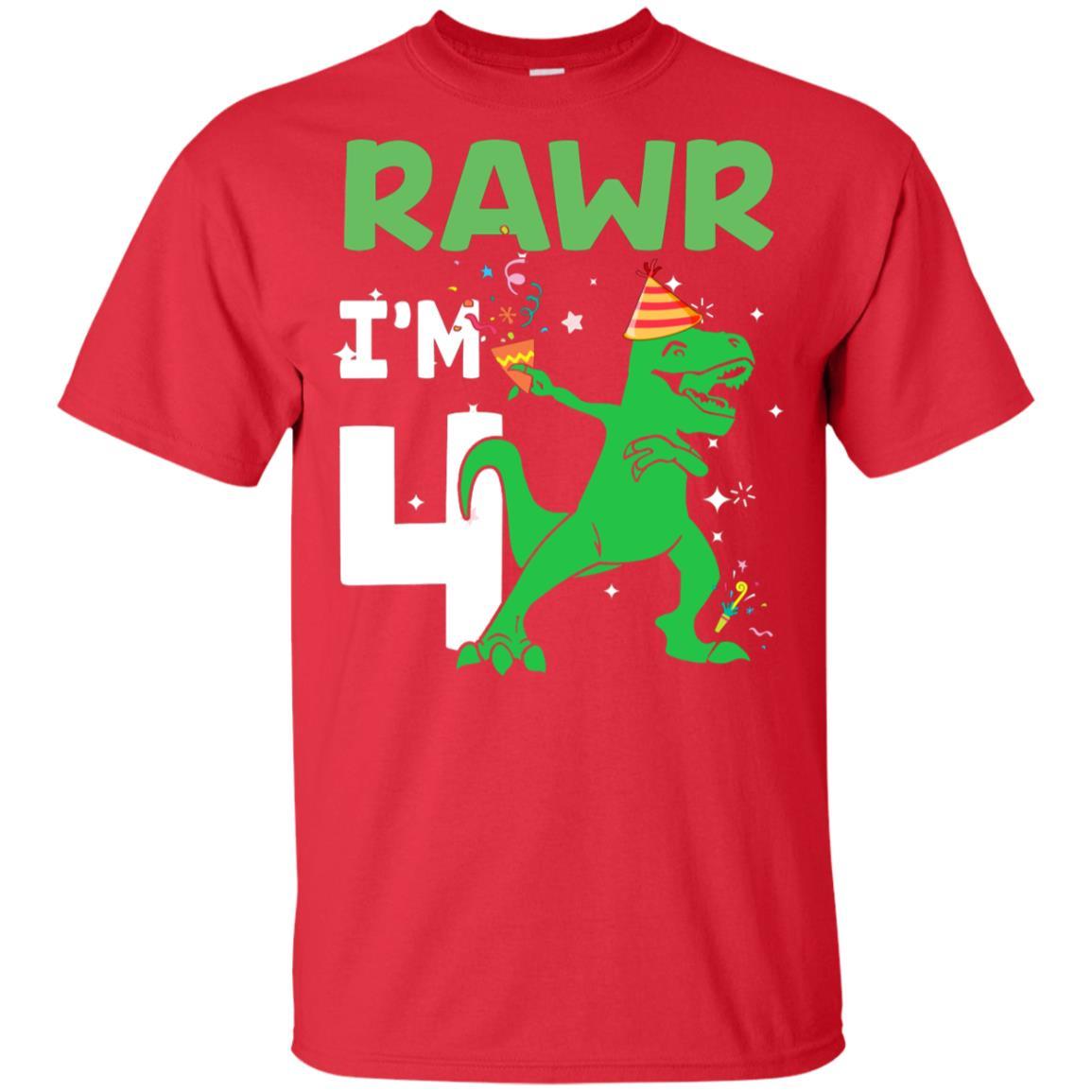 Rawr I'm 6 Birthday Gifts 2015 Dinosaur For Boys Youth-Youth Shirt-Youth T-Shirt-Red