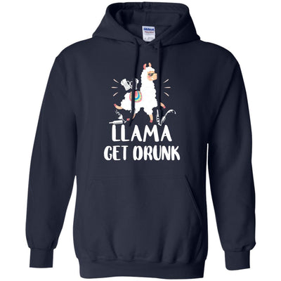 Funny Llama Get Drunk Mom Mommy Drinking Party-T-Shirt & Tank Top-Pullover Hoodie-Navy