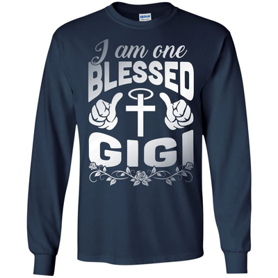 I Am One Blessed GiGi-T-Shirt & Hoodie-Long Sleeve T-Shirt-Navy