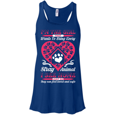 I'm The Girl That Wants To Bring Every Stray Animal T Shirt-T-Shirt & Hoodie-Women's Flowy Racerback Tank-True Royal