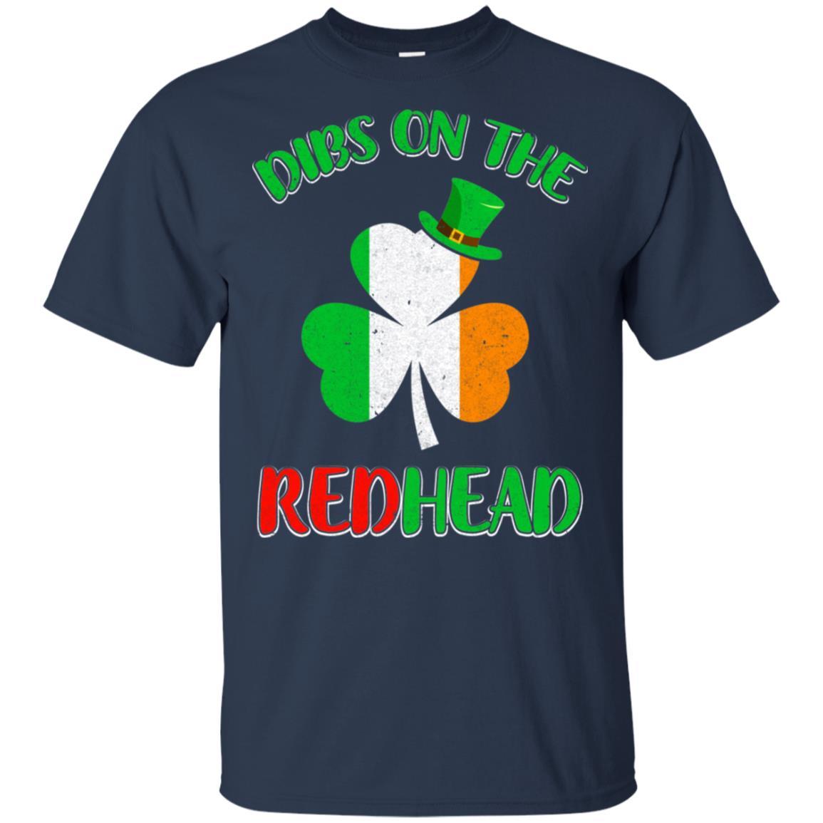 Dibs On The Redhead Funny St Patricks Day Drinking-T-Shirt & Hoodie-Classic T-Shirt-Navy