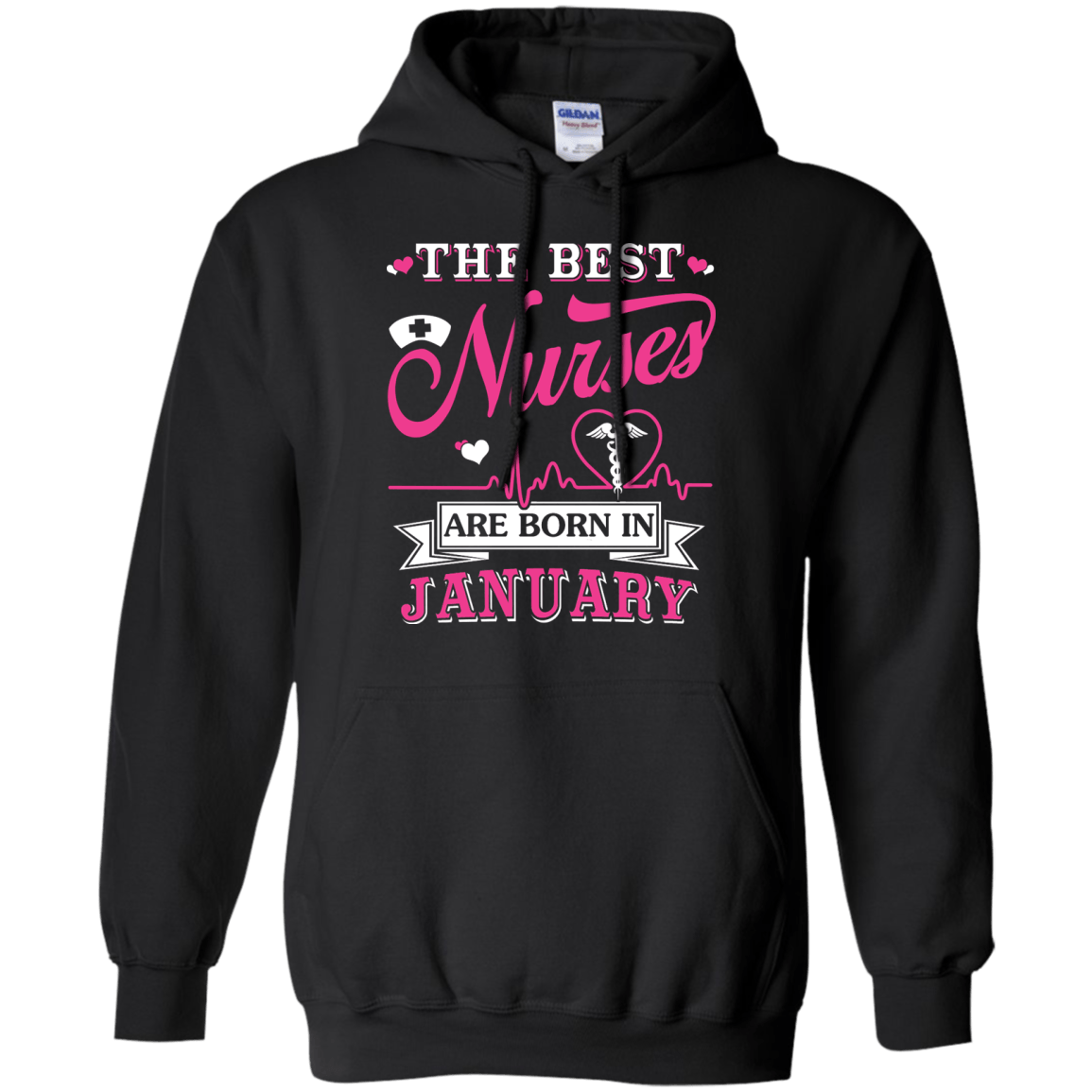 The Best Nurses Are Born In January-T-Shirt & Hoodie-Pullover Hoodie-Black