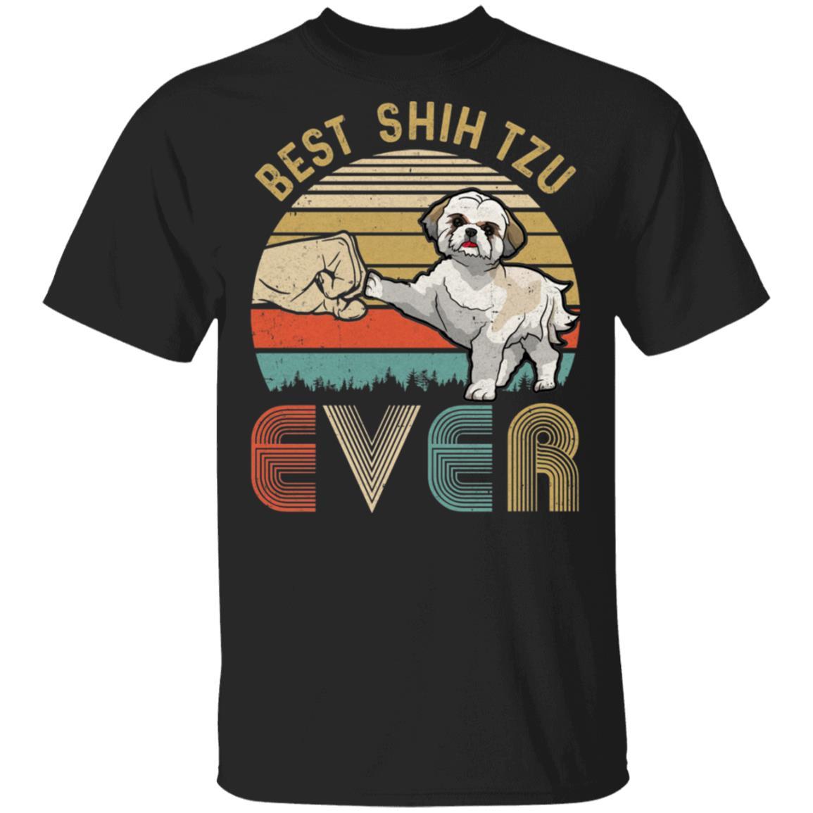 Vintage Best Shih Tzu Dad Ever Bump Fit Funny Dad Gifts