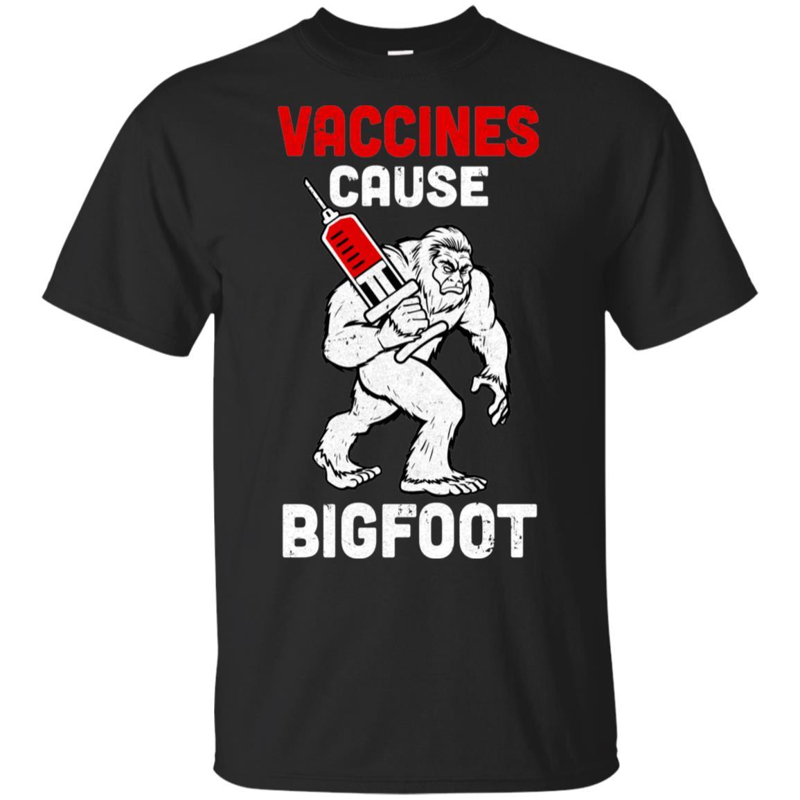 Vaccination Supporter Vaccines Cause Bigfoot-T-Shirt & Hoodie-Classic T-Shirt-Black