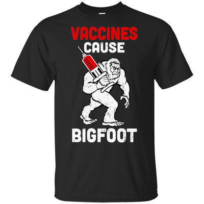 Vaccination Supporter Vaccines Cause Bigfoot-T-Shirt & Hoodie-Classic T-Shirt-Black