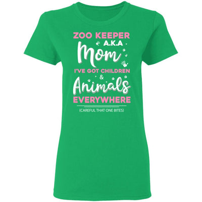 Zoo Keeper Aka Mom I've Got Children and Animals Everywhere-T-Shirt & Hoodie-Women's T-Shirt-Irish Green
