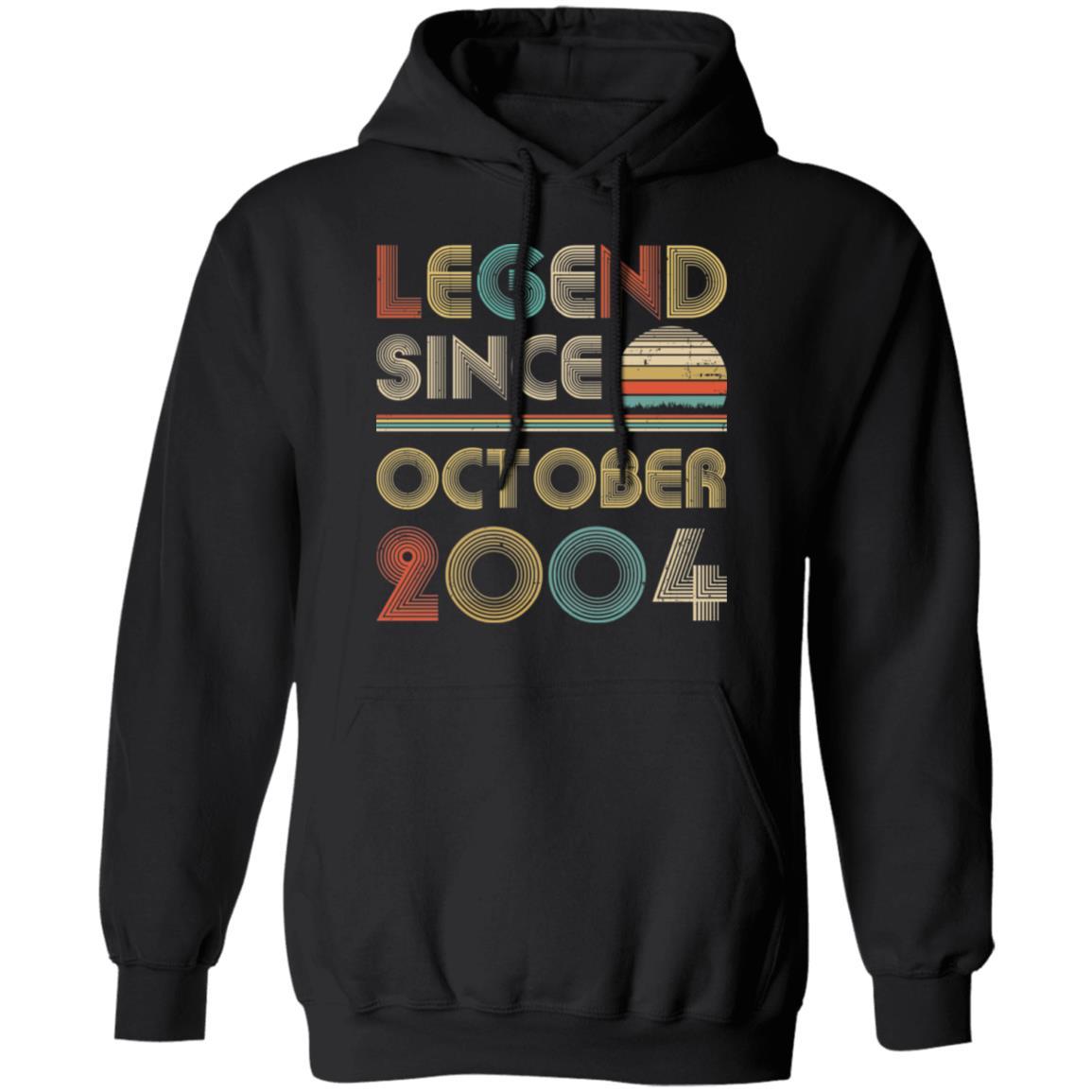 Legend Since October 2004 Vintage 17th Birthday Gifts-T-Shirt & Hoodie-Pullover Hoodie-Black