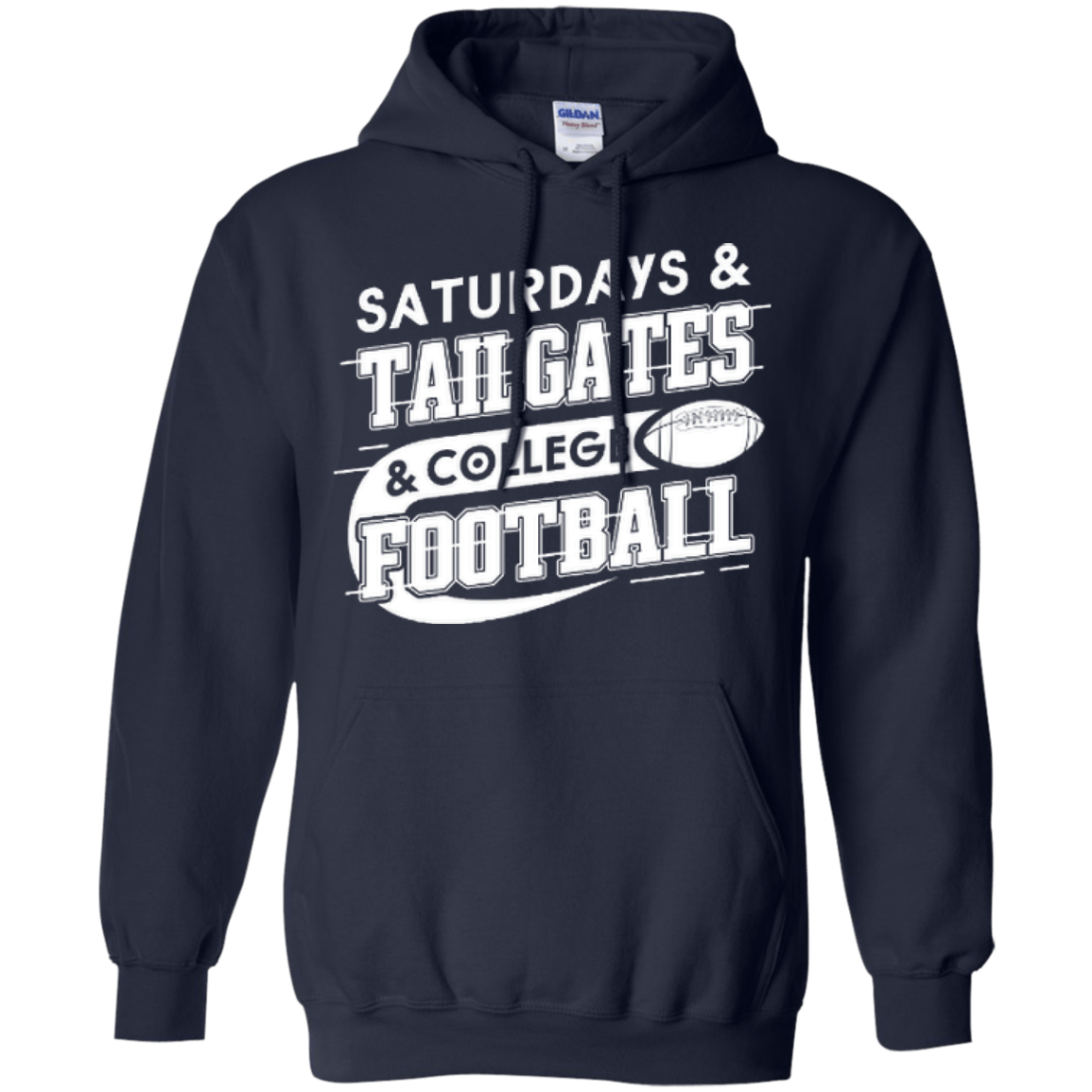 SATURDAYS TAILGATES COLLEGE FOOTBALL-T-Shirt & Hoodie-Pullover Hoodie-Navy