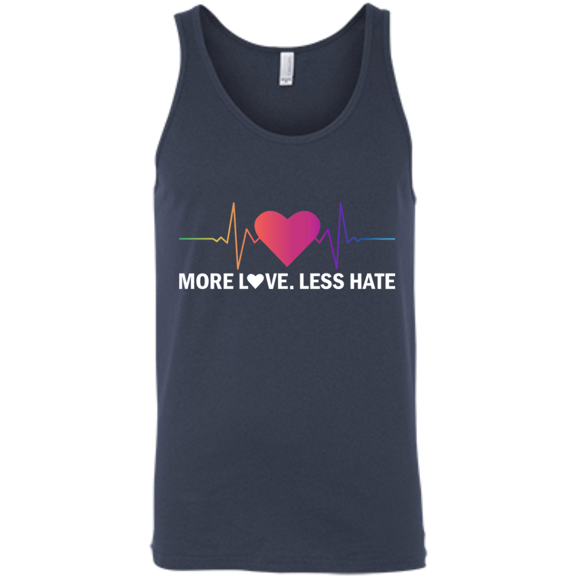 More Love Less Hate-T-Shirt & Hoodie-Unisex Tank-Navy