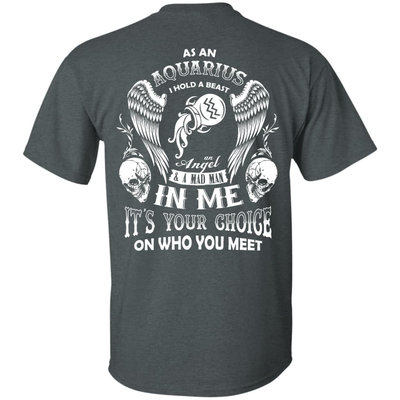 As An Aquarius I Hold A Beast An Angel A Madman In Me-T-Shirt & Hoodie-Classic T-Shirt-Dark Heather