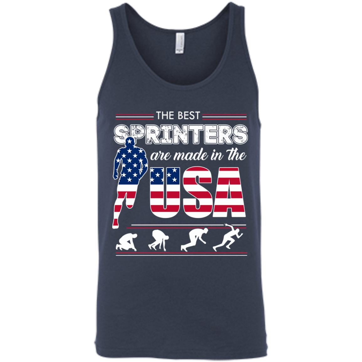 The Best Sprinters USA-T-Shirt & Hoodie-Unisex Tank-Navy