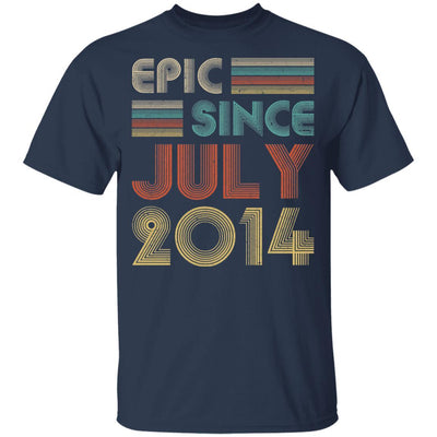 Epic Since July 2014 Vintage 7th Birthday Gifts Youth-Youth Shirt-Youth T-Shirt-Navy