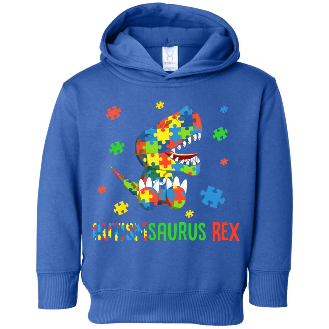 Autismsaurus Rex Autism Dinosaur T-Rex For Kids Youth-Youth Shirt-Toddler Fleece Hoodie-Royal