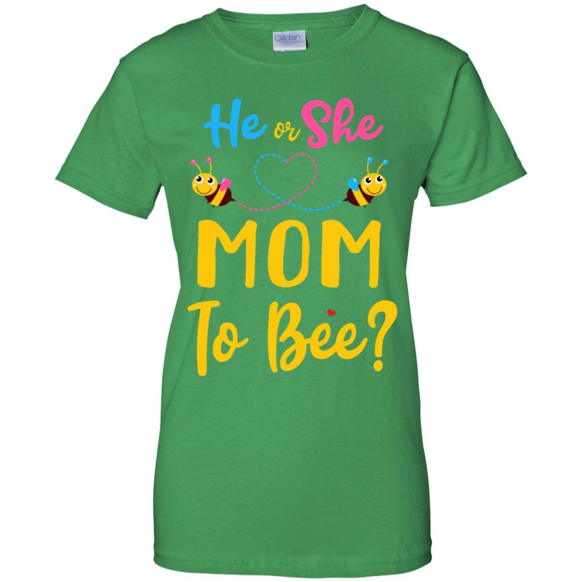 Gender Reveal Pink Or Blue What Will It Bee He Or She Mom-T-Shirt & Hoodie-Women's T-Shirt-Irish Green
