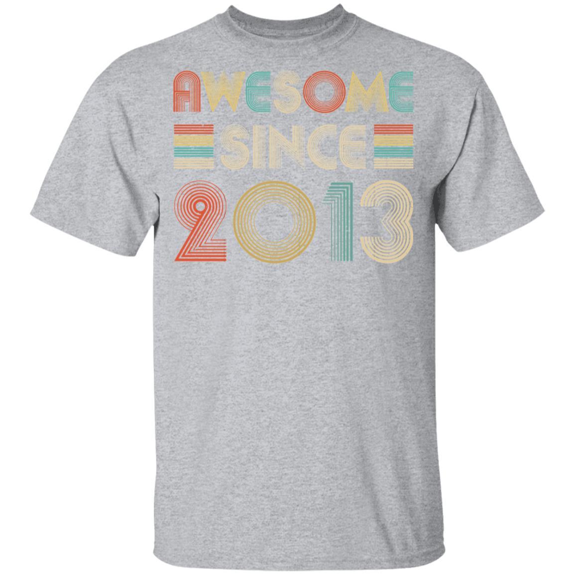 Awesome Since 2013 8th Birthday Gifts Youth-Youth Shirt-Youth T-Shirt-Sport Grey