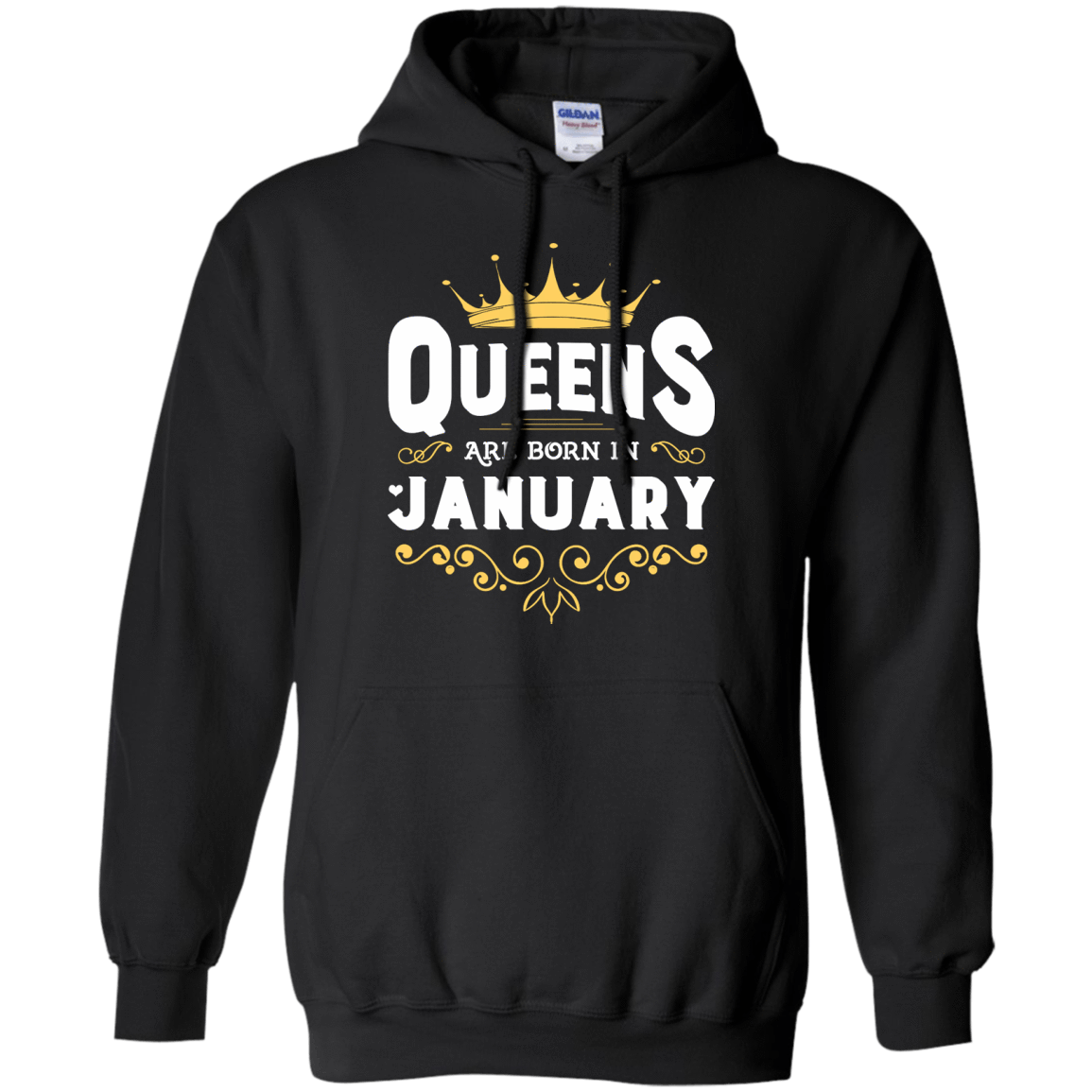 Queens Are Born In January-T-Shirt & Hoodie-Pullover Hoodie-Black