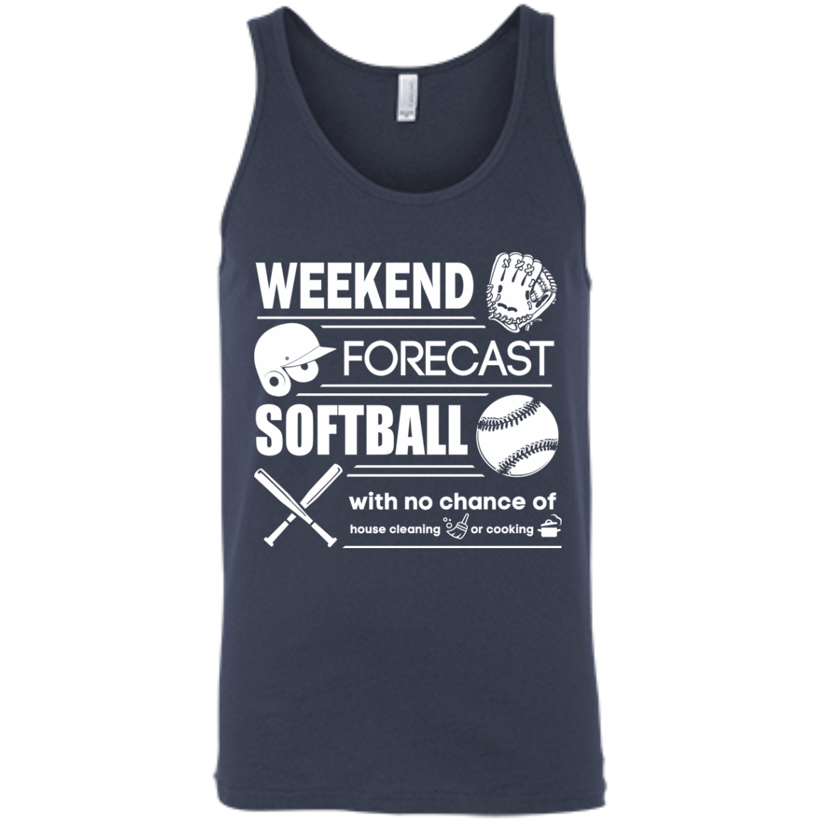 WEEKEND FORECAST SOFTBALL-T-Shirt & Hoodie-Unisex Tank-Navy