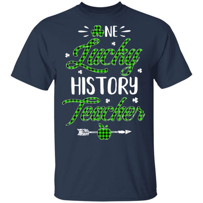 One Lucky History Teacher St Patricks Day Irish Gift-T-Shirt & Hoodie-Classic T-Shirt-Navy