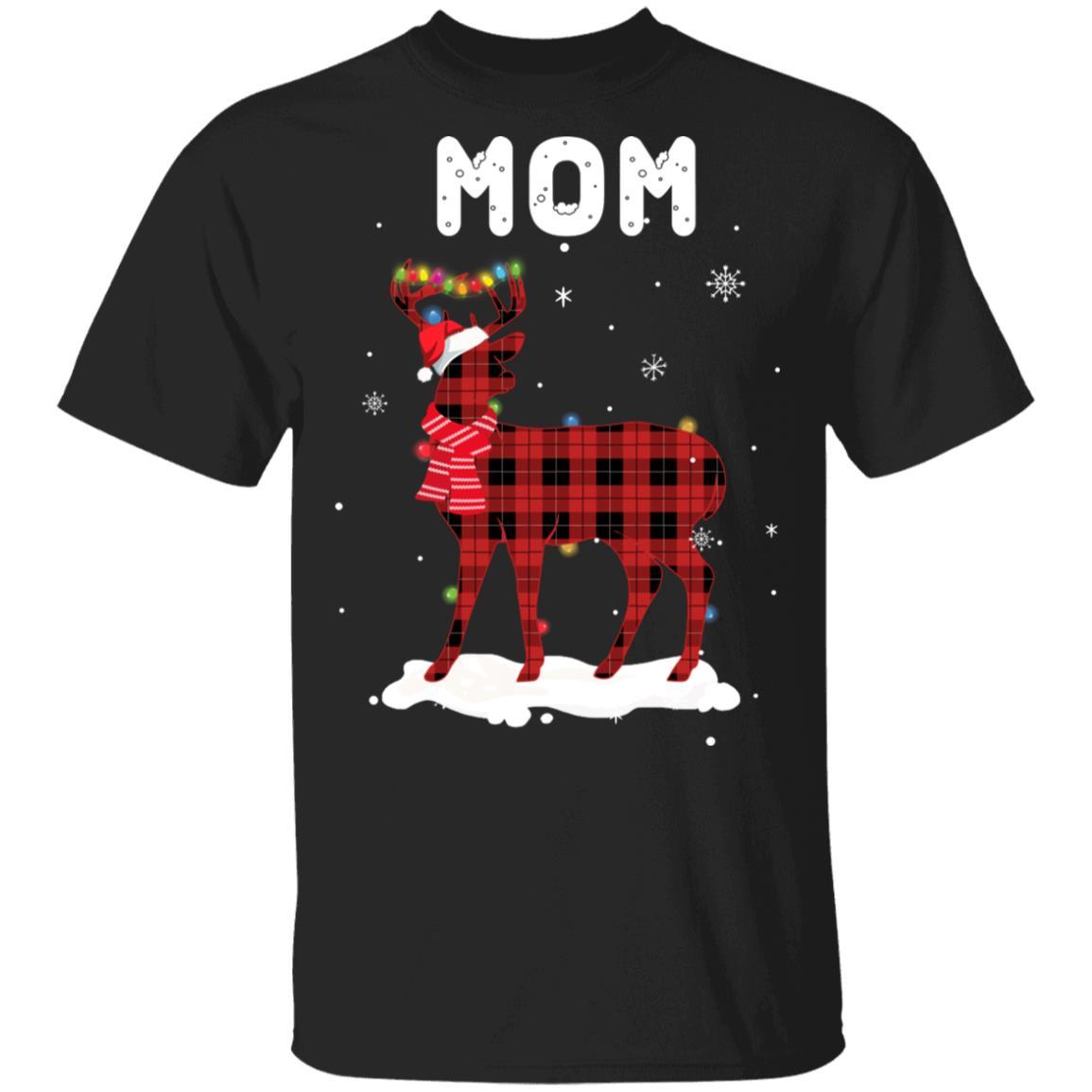 Mom Deer Red Plaid Christmas Family Matching Pajamas