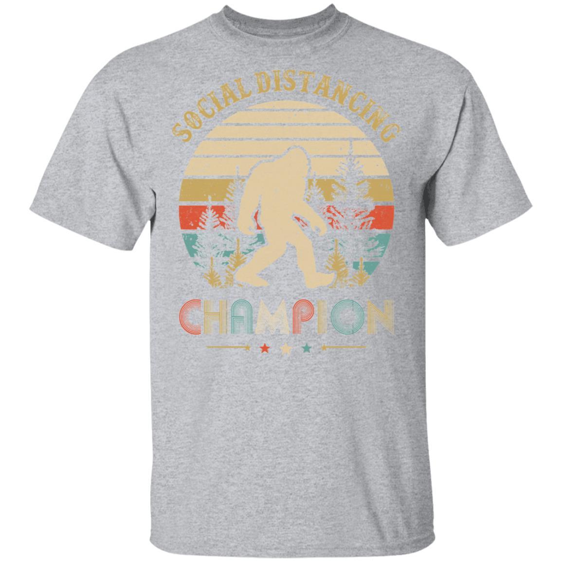 Bigfoot Social Distancing Champion-T-Shirt & Hoodie-Classic T-Shirt-Sport Grey