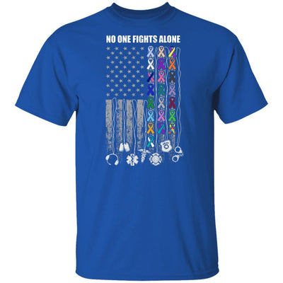 No One Fights Alone Cancer Awareness-T-Shirt & Hoodie-Classic T-Shirt-Royal