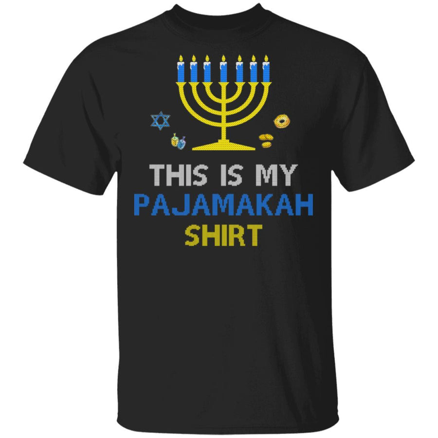 Funny Hanukkah Pajama Gift This Is My Pajamakah-T-Shirt & Sweatshirt-Classic T-Shirt-Black
