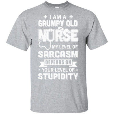 I'm A Grumpy Nurse My Level Of Sarcasm-T-Shirt & Hoodie-Classic T-Shirt-Sport Grey
