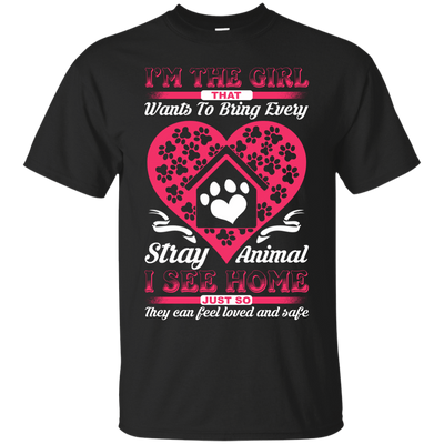 I'm The Girl That Wants To Bring Every Stray Animal T Shirt-T-Shirt & Hoodie-Classic T-Shirt-Black