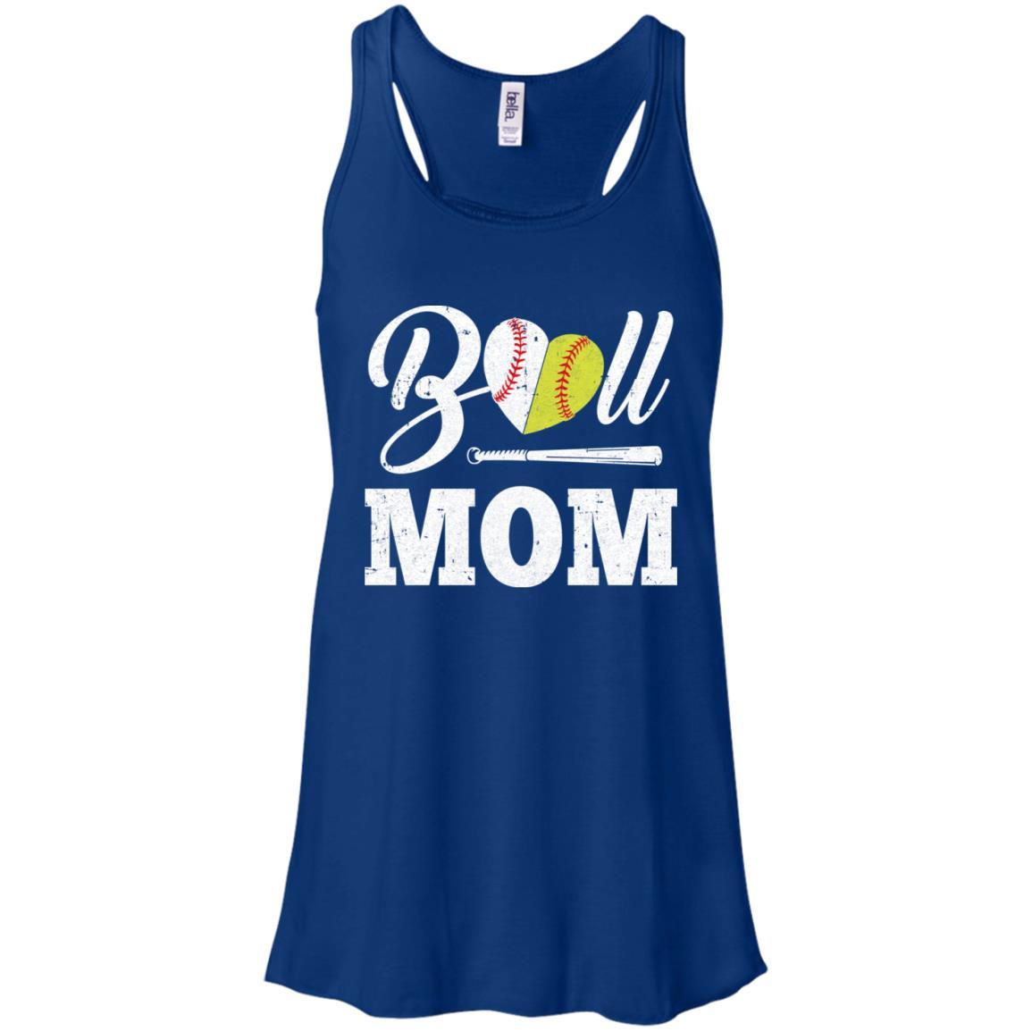 Funny Ball Mom Softball Baseball Mothers Day Gifts-T-Shirt & Tank Top-Women's Flowy Racerback Tank-True Royal