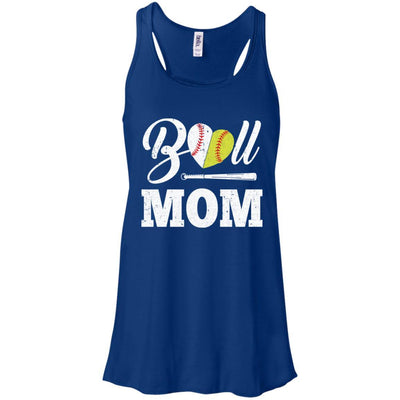 Funny Ball Mom Softball Baseball Mothers Day Gifts-T-Shirt & Tank Top-Women's Flowy Racerback Tank-True Royal
