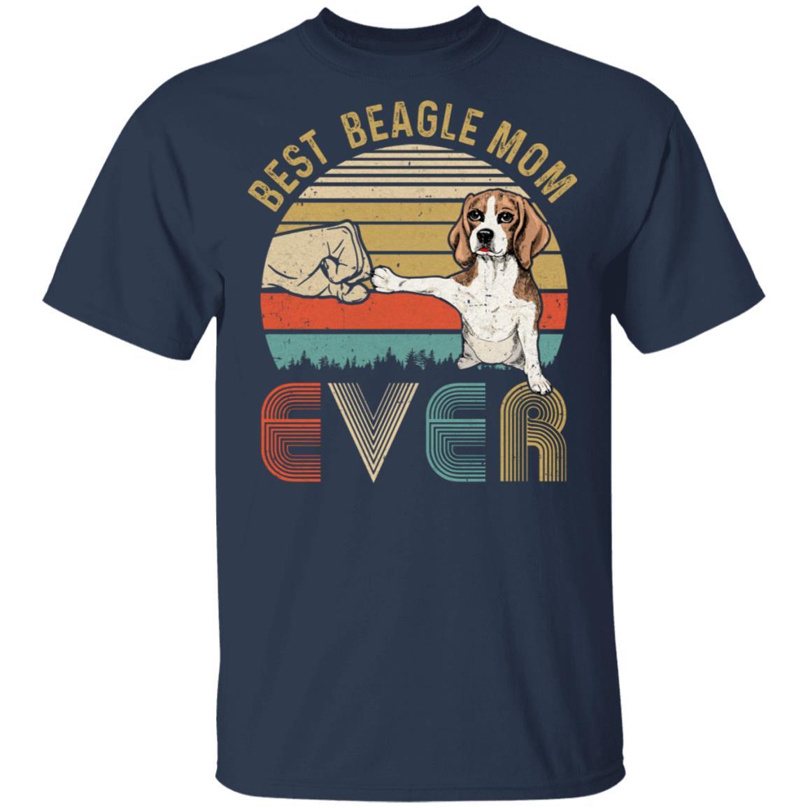 Vintage Best Beagle Mom Ever Bump Fit Funny Mom Gifts-T-Shirt & Hoodie-Classic T-Shirt-Navy
