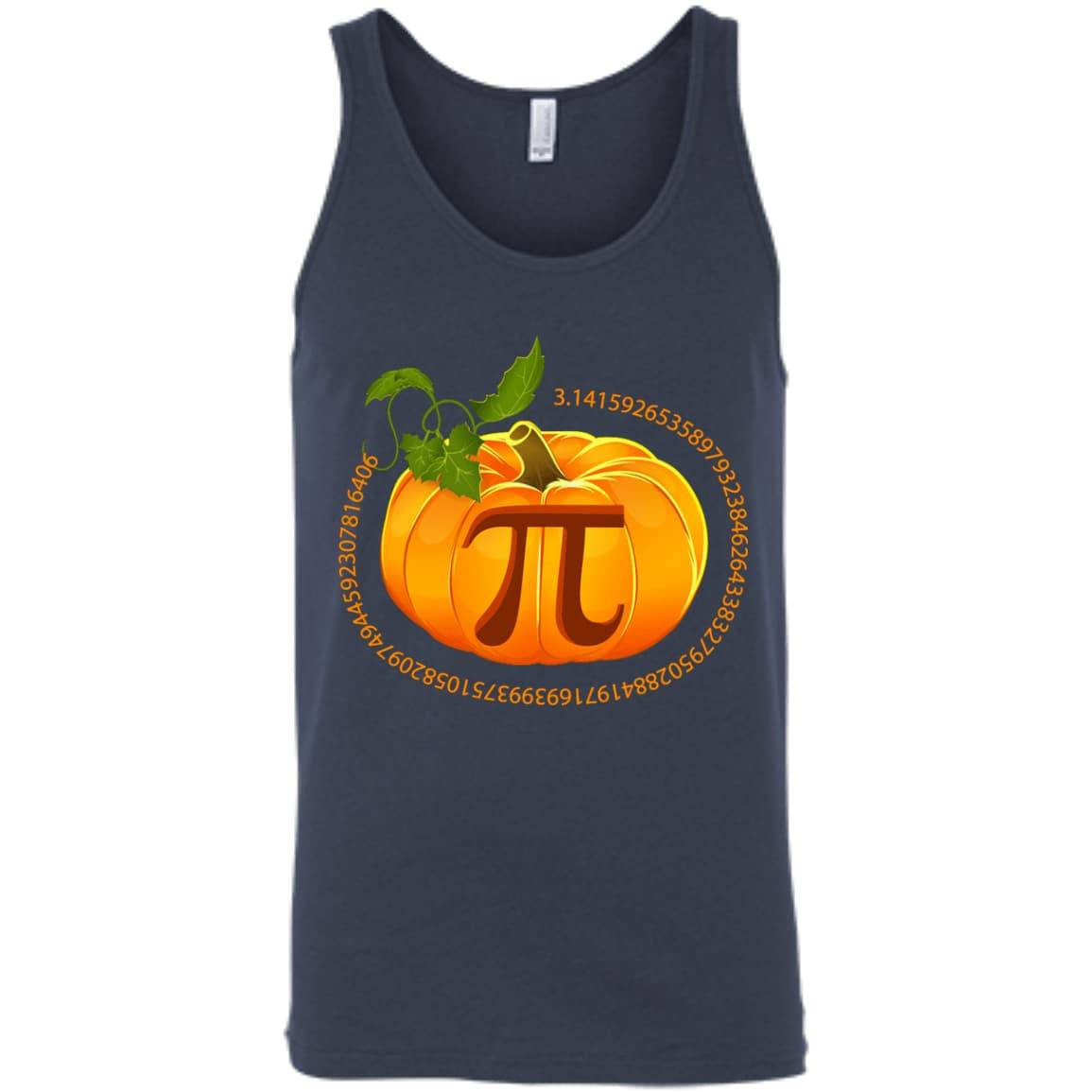 Funny Pi Pumpkin Pie Halloween-T-Shirt & Hoodie-Unisex Tank-Navy