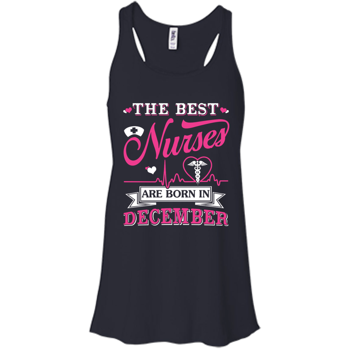 The Best Nurses Are Born In December-T-Shirt & Hoodie-Women's Flowy Racerback Tank-Midnight
