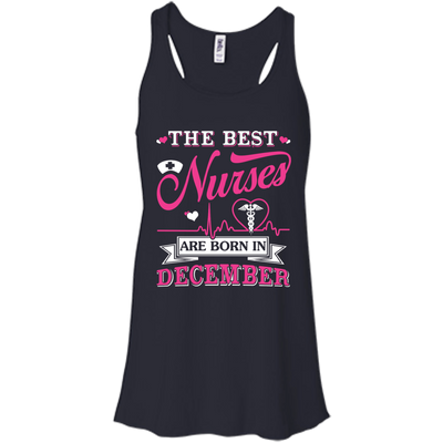 The Best Nurses Are Born In December-T-Shirt & Hoodie-Women's Flowy Racerback Tank-Midnight