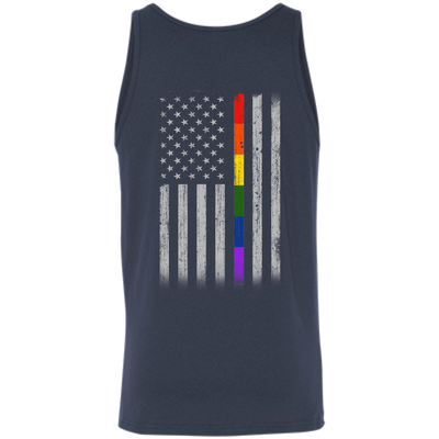 Rainbow Lesbian Gay Pride LGBT America Flag-T-Shirt & Hoodie-Unisex Tank-Navy