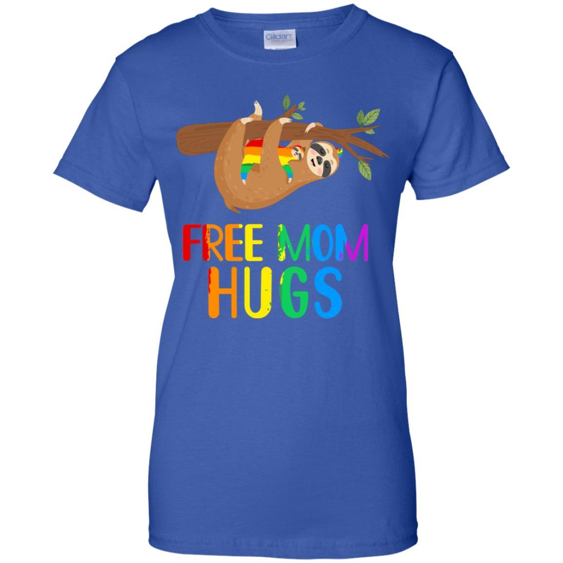 Free Mom Hugs Sloth Rainbow Heart LGBT Pride Month-T-Shirt & Hoodie-Women's T-Shirt-Royal