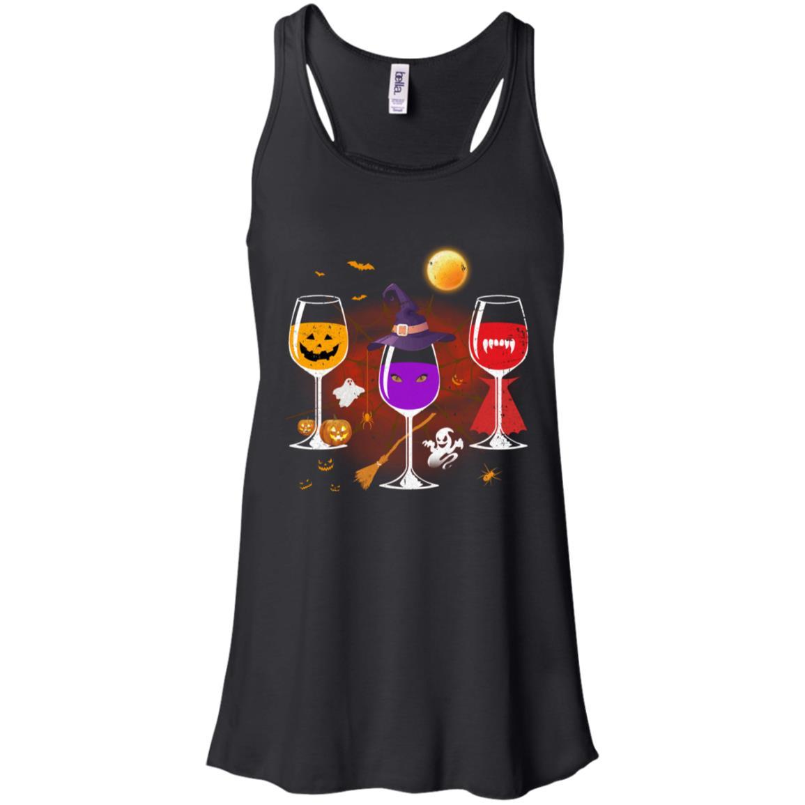Wine Glass Of Witchcraft Funny Halloween-T-Shirt & Tank Top-Women's Flowy Racerback Tank-Black
