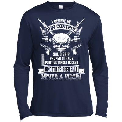 I Believe In Gun Control-T-Shirt & Hoodie-Long Sleeve T-Shirt-Navy