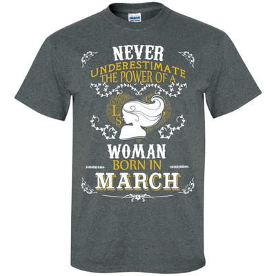 A Woman Born In MARCH-T-Shirt & Hoodie-Classic T-Shirt-Dark Heather