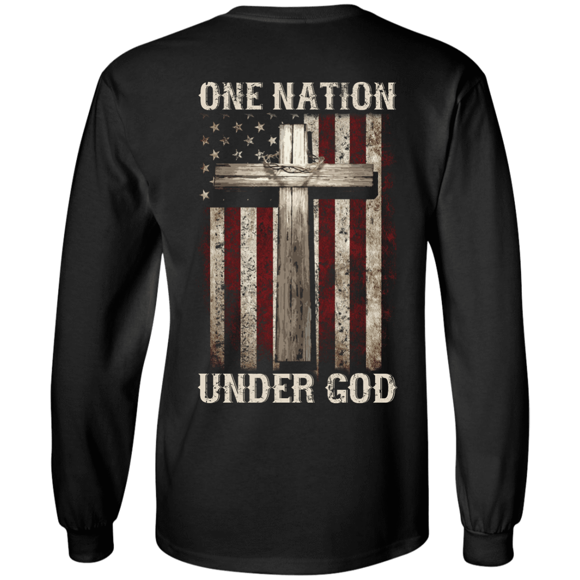 One Nation Under God-T-Shirt & Hoodie-Long Sleeve T-Shirt-Black